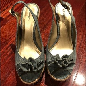 Xhilaration Denim Wedge Shoe, 8 1/2